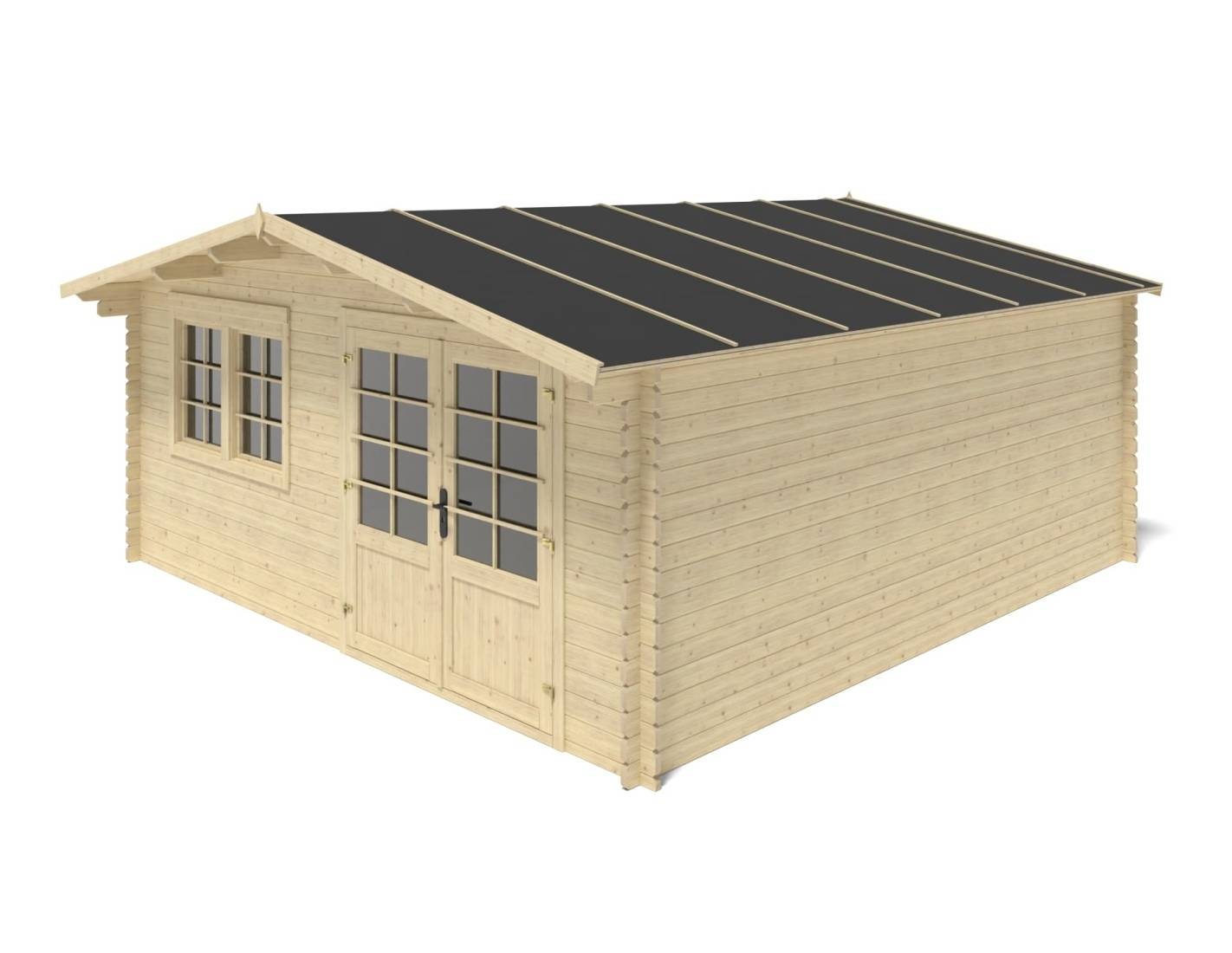 Altanka - Abri de jardin en bois - 25m2 - 5x5m - Ep. 34mm - Couleur: naturel - DOM722 - ALTANKA - Image 7