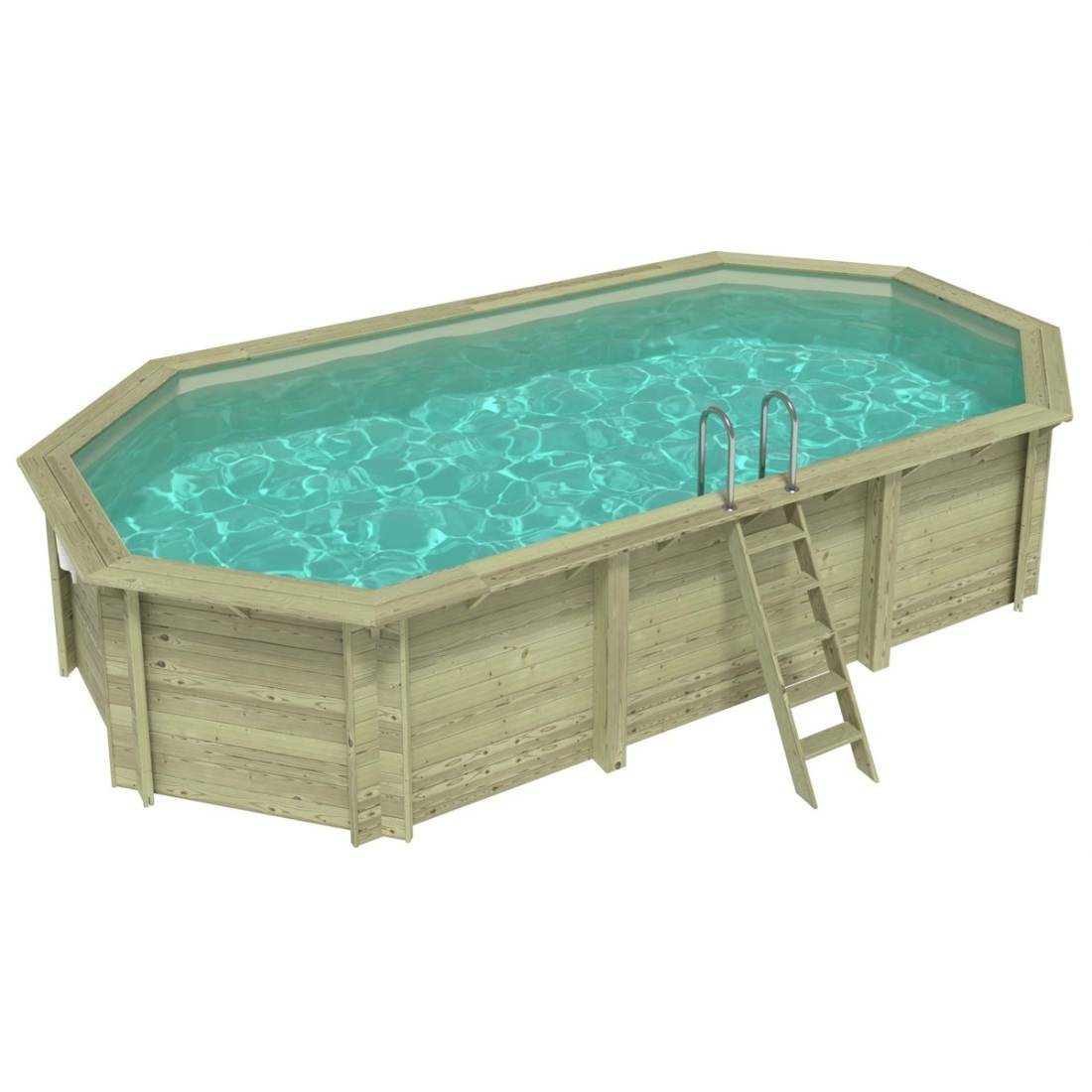 Altanka - Piscine hors sol en bois NEMO 7.3 x 3.97 - H.1.45 m, sable, fixations à sceller - BAS7305OSPI3 - ALTANKA - Image 1