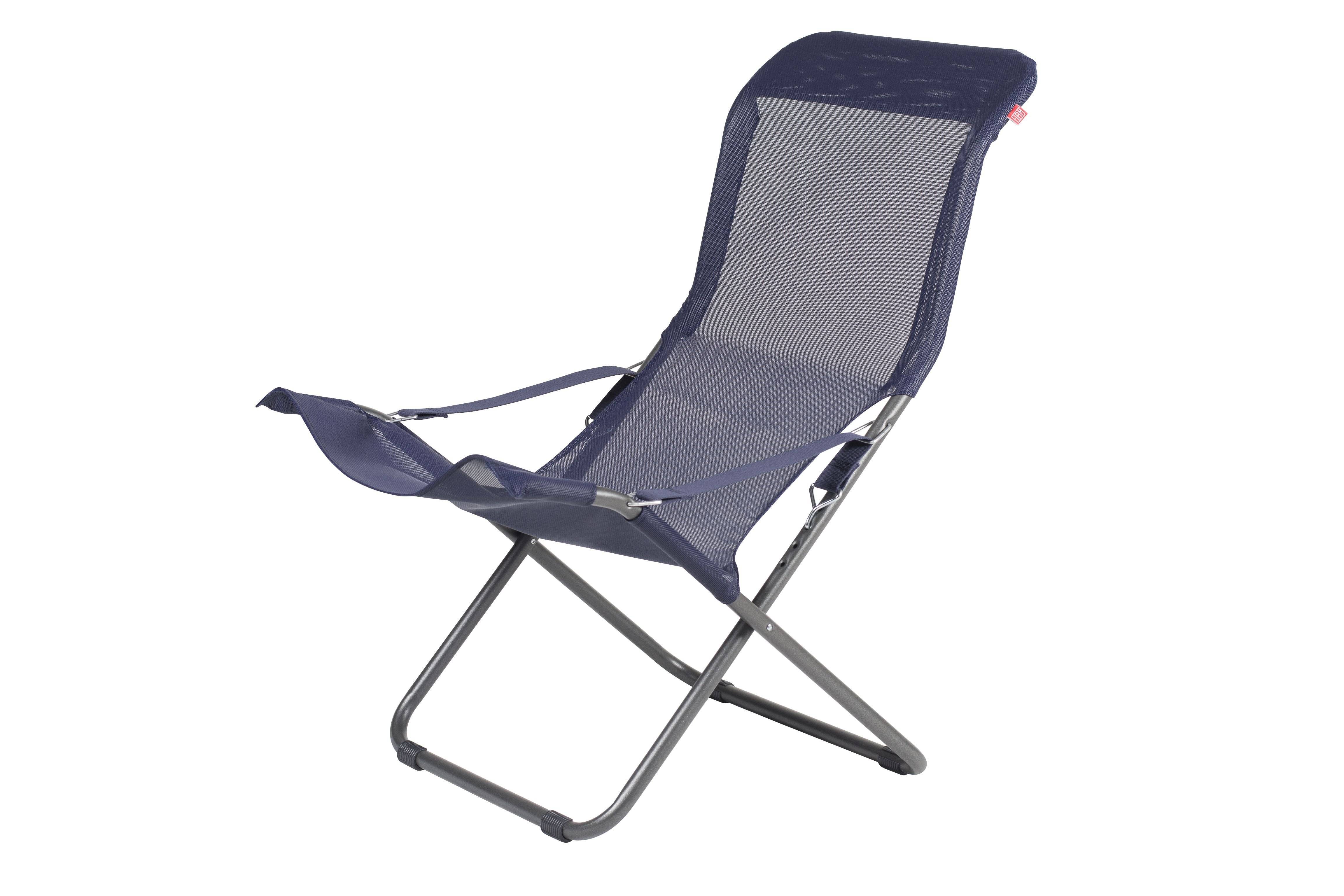 Fiam - Fauteuil FIESTA Aluminium ANTHRACITE Texfil BLEU MARINE 84/98x61x88/105 cm FIAM - Image 1