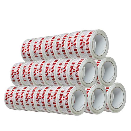 Tecplast - Ruban adhésif d'emballage 28µ blanc imprimé "BANDE DE GARANTIE" en rouge - Adhésif 50 mm x 100 m - Carton de 36 TECPLAST - Image 1