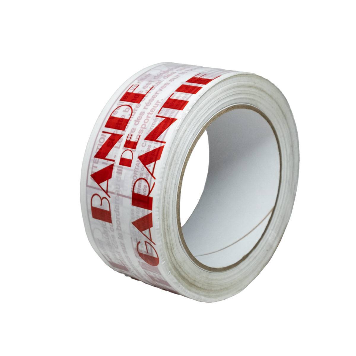 Tecplast - Ruban adhésif d'emballage 28µ blanc imprimé "BANDE DE GARANTIE" en rouge -  Adhésif 50 mm x 100 m - Carton de 36 TECPLAST - Image 2