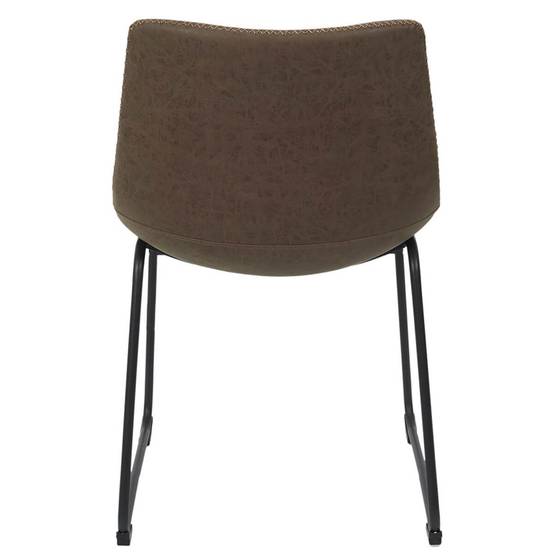 Lot de 2 Chaises Coutures Apparentes Marron - SANDY - Image 6