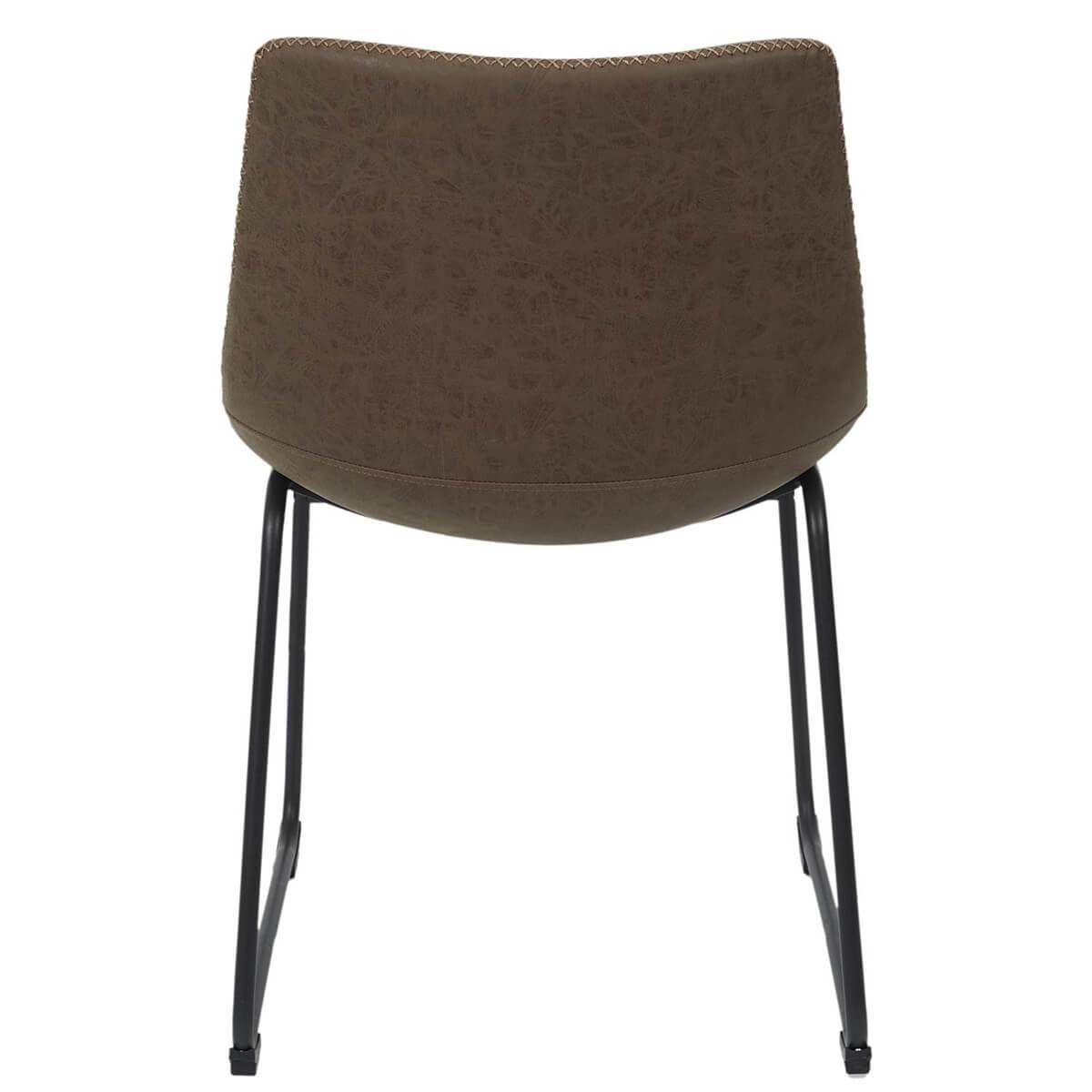Lot de 2 Chaises Coutures Apparentes Marron - SANDY - Image 6