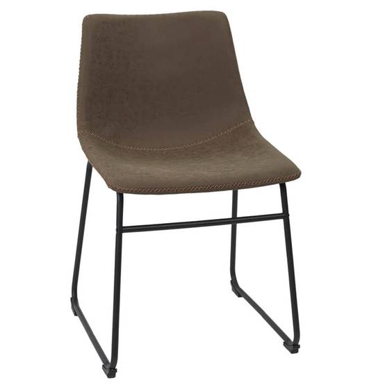 Lot de 2 Chaises Coutures Apparentes Marron - SANDY - Image 3