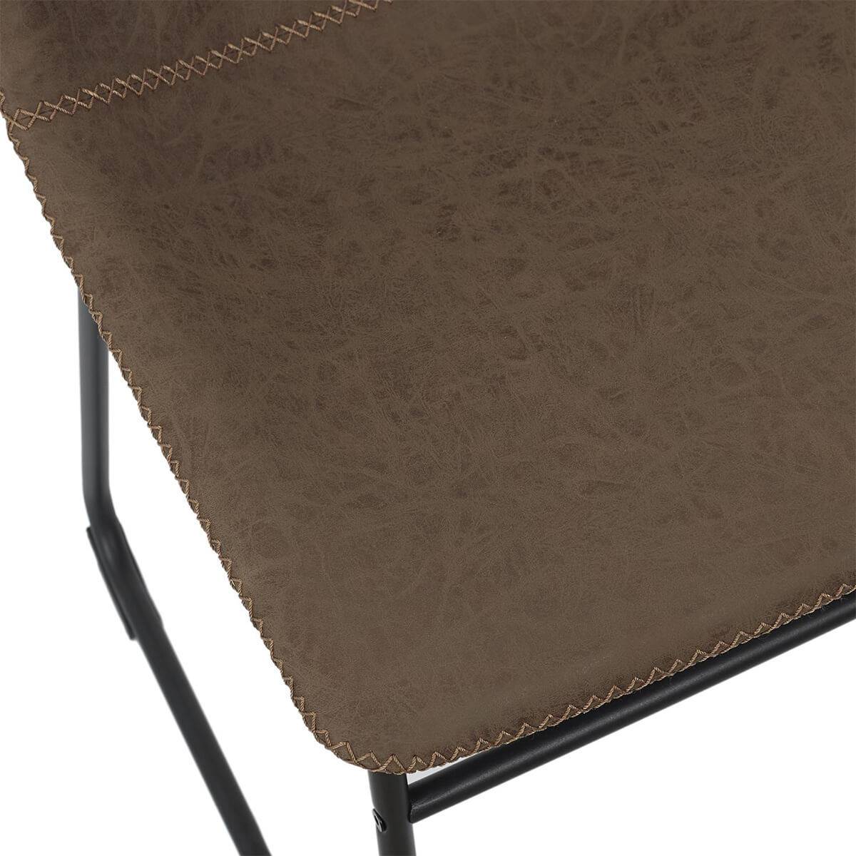 Lot de 2 Chaises Coutures Apparentes Marron - SANDY - Image 8