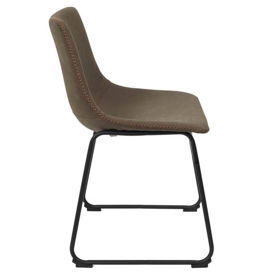 Lot de 2 Chaises Coutures Apparentes Marron - SANDY - Image 5