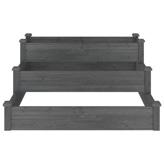 ComfortXL - Carré potager à étages en bois de sapin pour jardin moderne Gris 120x120 cm – ComfortXL Outdoor Living - Image 4