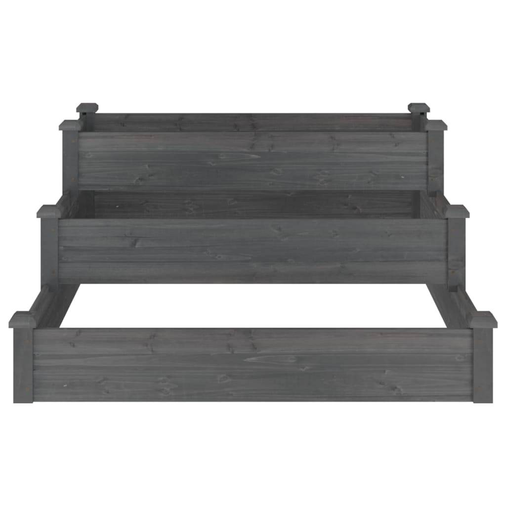 ComfortXL - Carré potager à étages en bois de sapin pour jardin moderne Gris 120x120 cm – ComfortXL Outdoor Living - Image 4