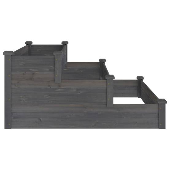 ComfortXL - Carré potager à étages en bois de sapin pour jardin moderne Gris 120x120 cm – ComfortXL Outdoor Living - Image 5