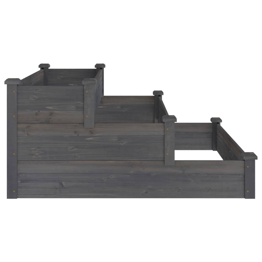 ComfortXL - Carré potager à étages en bois de sapin pour jardin moderne Gris 120x120 cm – ComfortXL Outdoor Living - Image 5