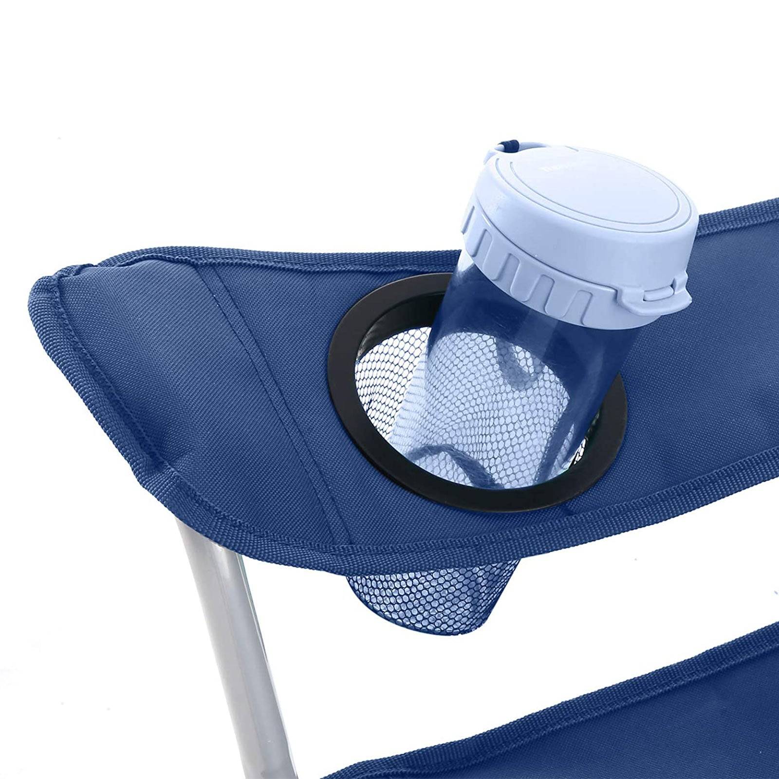 Helloshop26 - Lot de 2 chaises de camping pliables sièges pliantes extérieur confortable avec accoudoirs et porte-gobelets cadre stable capacité de charge 120 kg b - Image 3