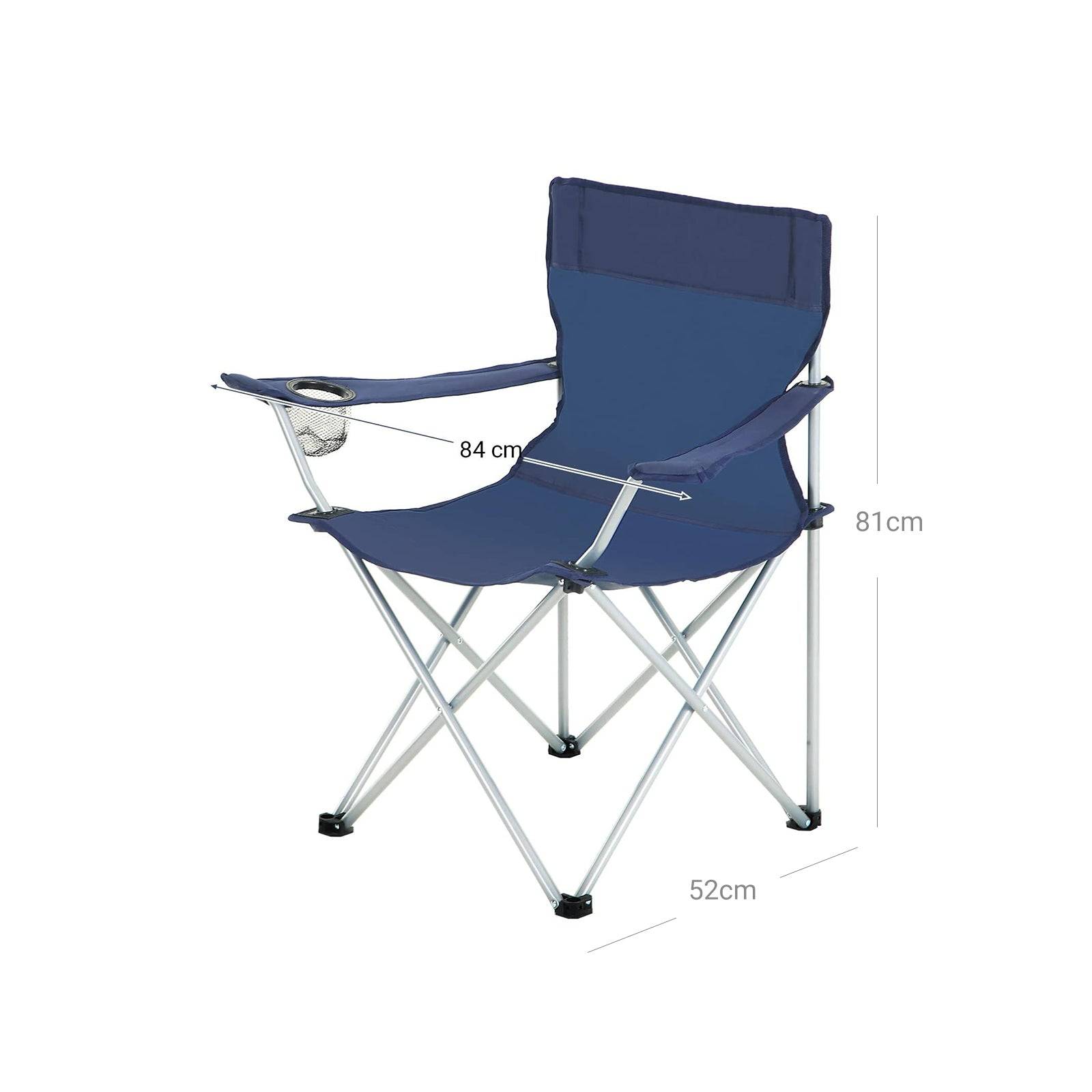 Helloshop26 - Lot de 2 chaises de camping pliables sièges pliantes extérieur confortable avec accoudoirs et porte-gobelets cadre stable capacité de charge 120 kg b - Image 4