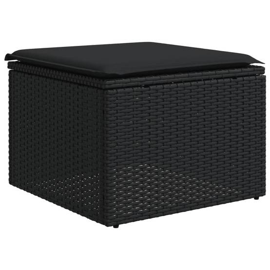 ComfortXL - Petit Salon de Jardin 6 Places Résine Tressée Modulable avec Repose-Pieds pour Balcon Noir 6 Pièces – ComfortXL Outdoor Living - Image 5