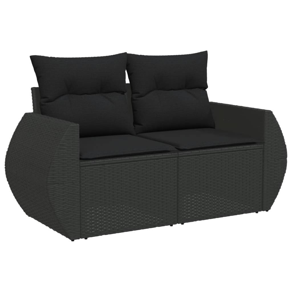 ComfortXL - Petit Salon de Jardin 6 Places Résine Tressée Modulable avec Repose-Pieds pour Balcon Noir 6 Pièces – ComfortXL Outdoor Living - Image 3