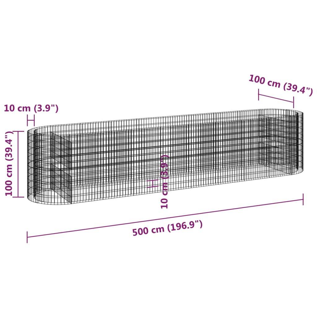 Jardinière Gabion 5m Acier Galvanisé pour Bordure et Mur Végétal Argenté – ComfortXL Outdoor Living - Image 8