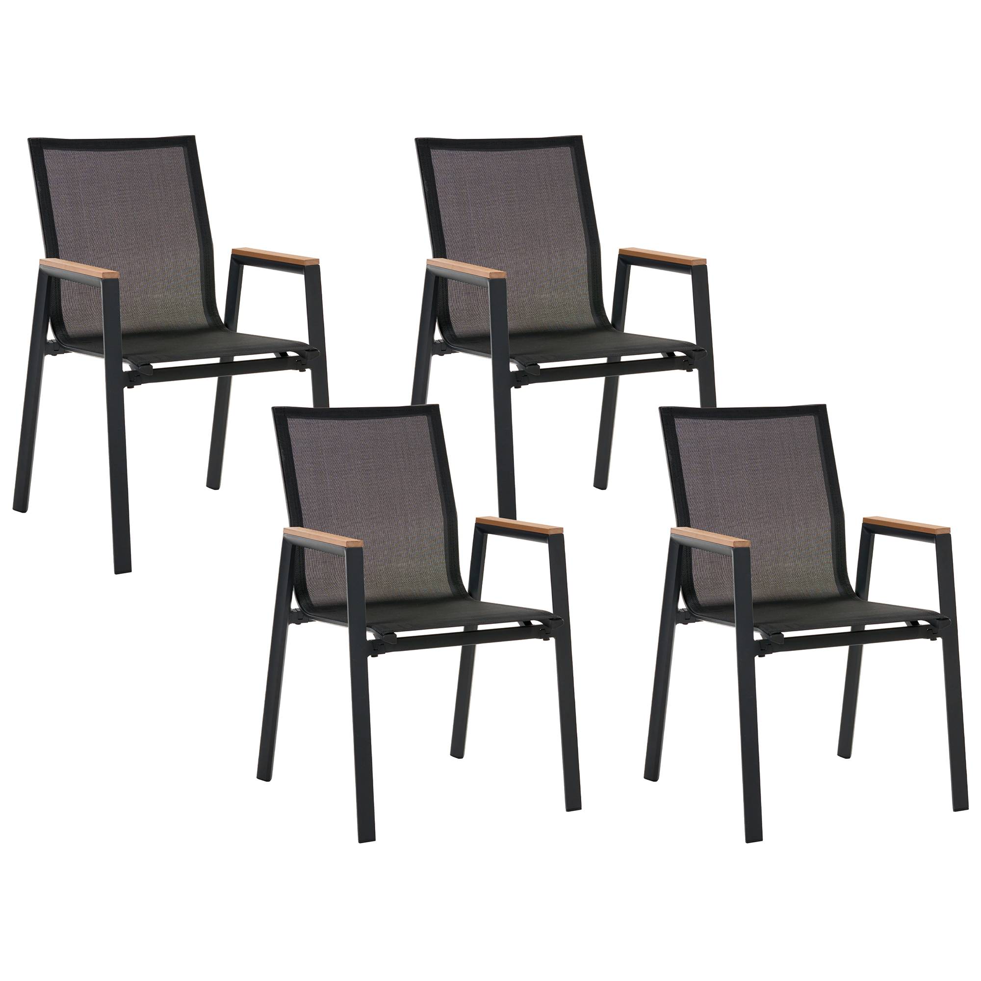 Chaise de jardin Aluminium Noir TIANO - Beliani - Image 1