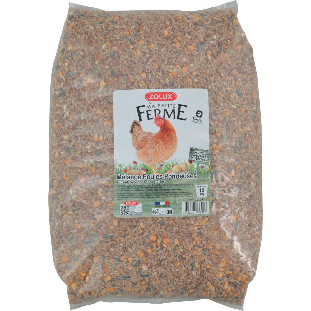 Zolux - Aliment composé mélange, poules pondeuses 10 kg basse cour - Image 1