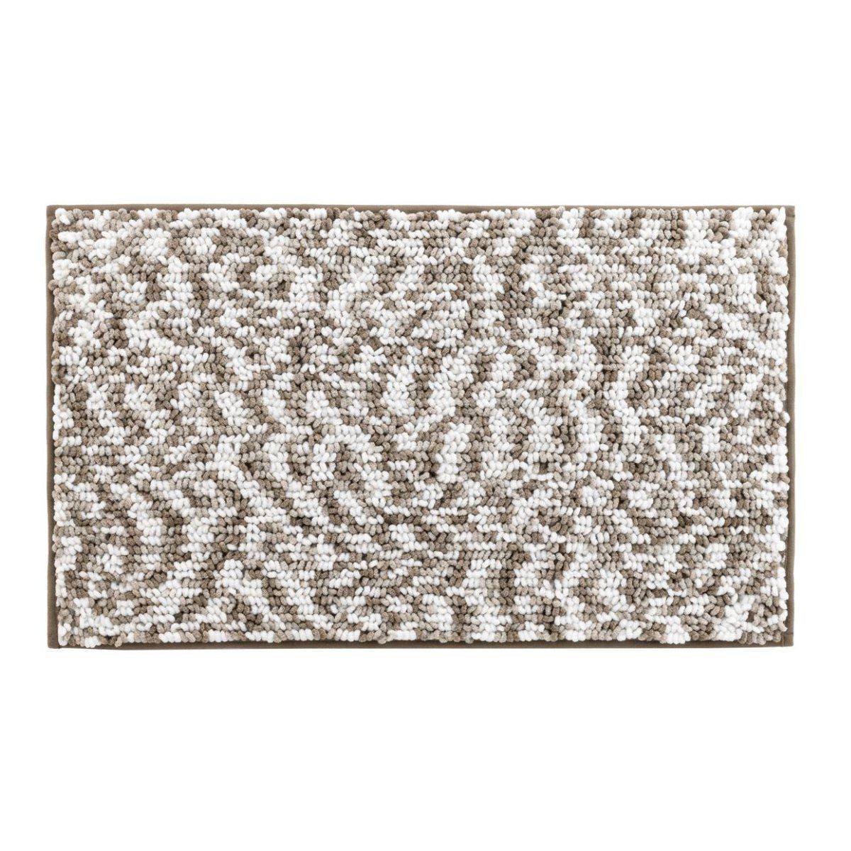 Tapis de Bain "Friza" 45x75cm Sable & Marron - Image 1