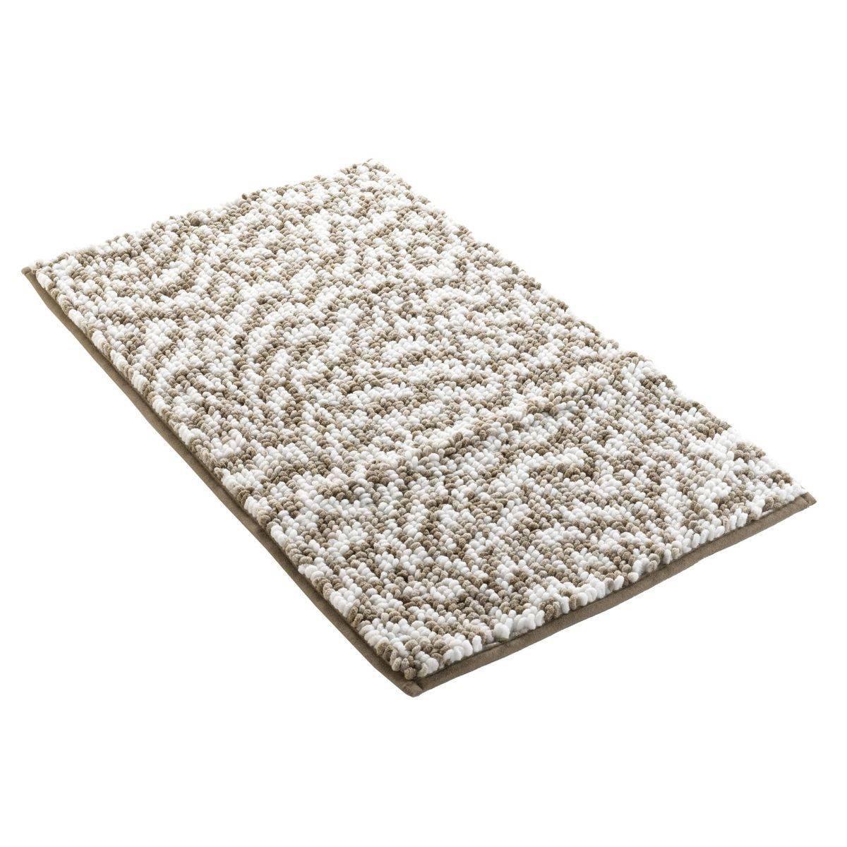 Tapis de Bain "Friza" 45x75cm Sable & Marron - Image 2