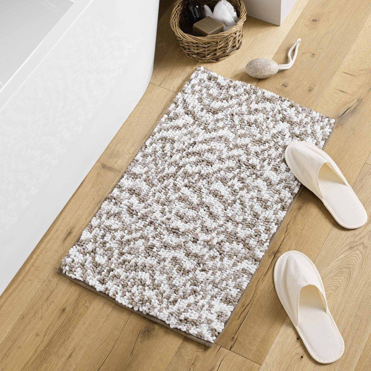 Tapis de Bain "Friza" 45x75cm Sable & Marron - Image 5