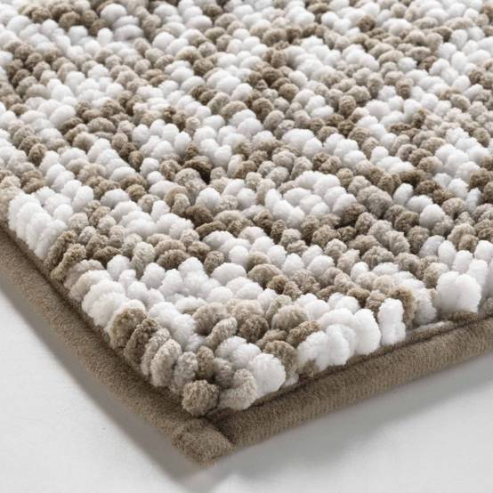 Tapis de Bain "Friza" 45x75cm Sable & Marron - Image 3