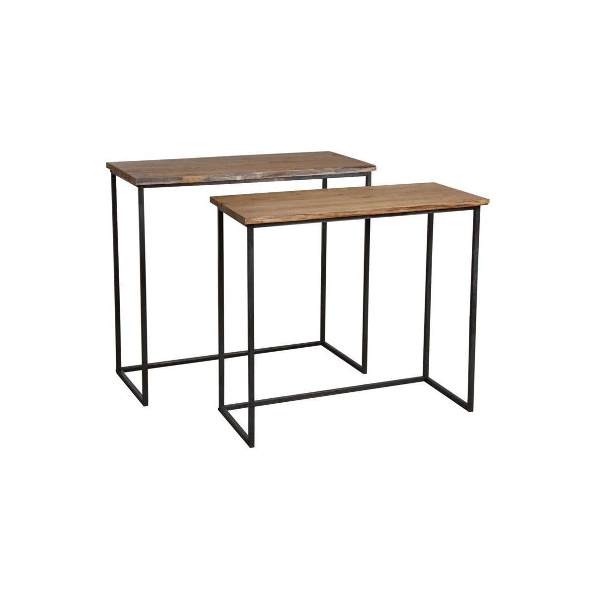 Aubry Gaspard - Consoles en bois et métal Ubi (Lot de 2) - Image 1