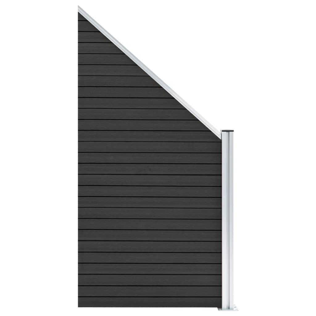 Panneau de clôture WPC composite gris 95 x (105-180) cm - PANGIVO - Image 2