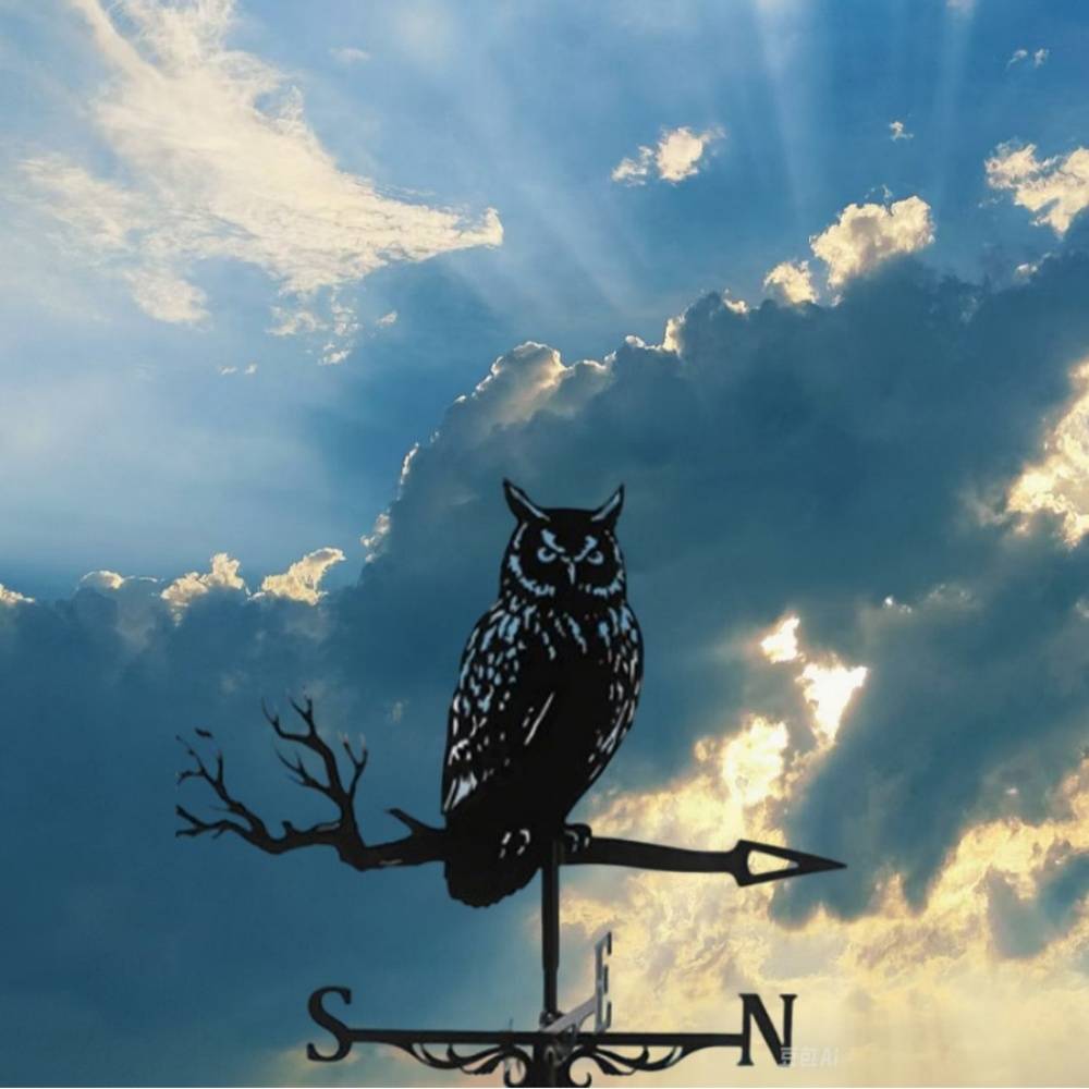 Girouette Design Hibou Métal Décorative pour Jardin Toit et Terrasse - Décoration de jardin- Living123 - Image 6