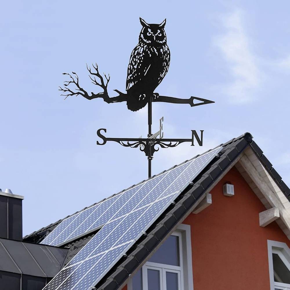Girouette Design Hibou Métal Décorative pour Jardin Toit et Terrasse - Décoration de jardin- Living123 - Image 2