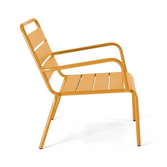 Oviala - Fauteuil de jardin bas relax acier jaune Palavas - Oviala - Image 4