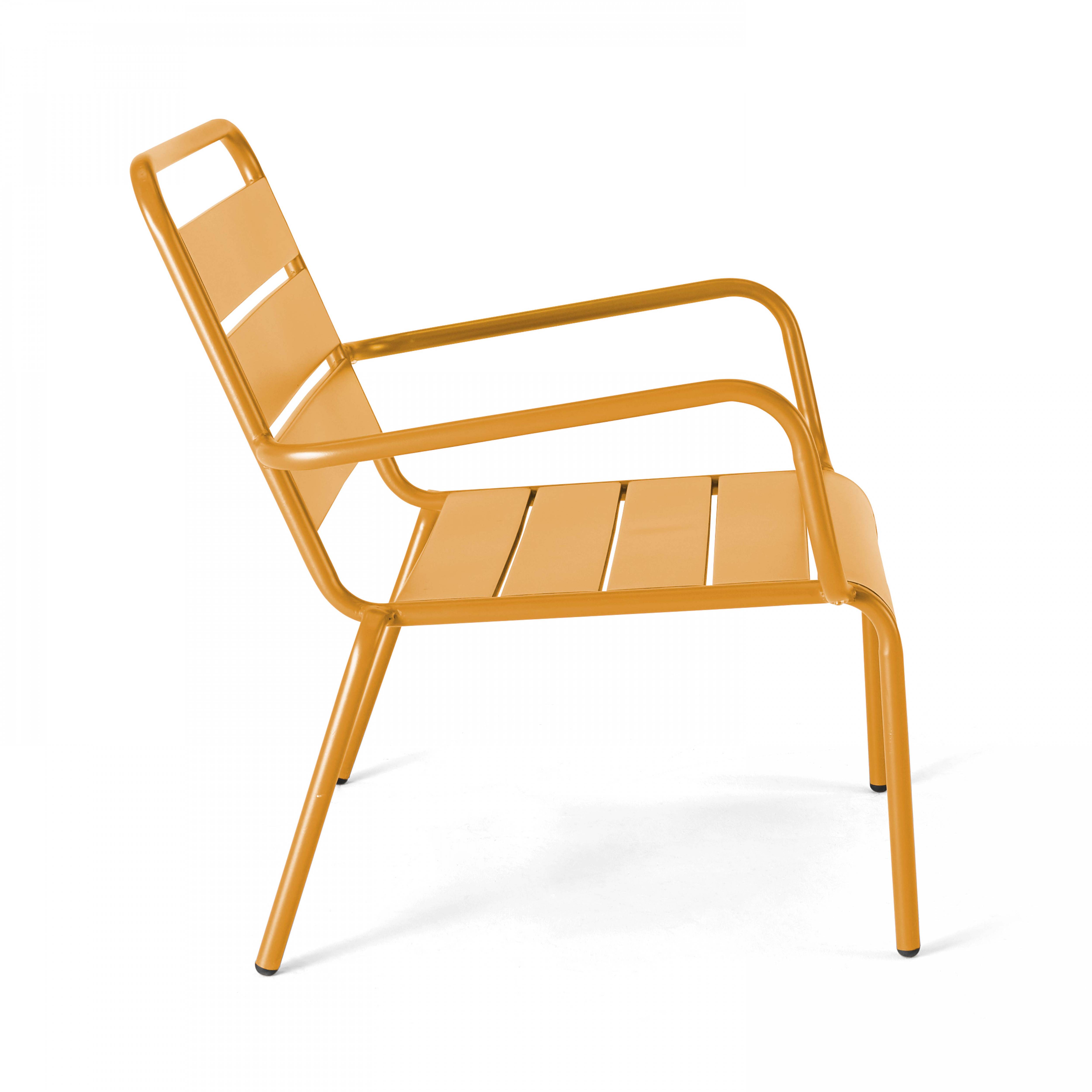Oviala - Fauteuil de jardin bas relax acier jaune Palavas - Oviala - Image 4