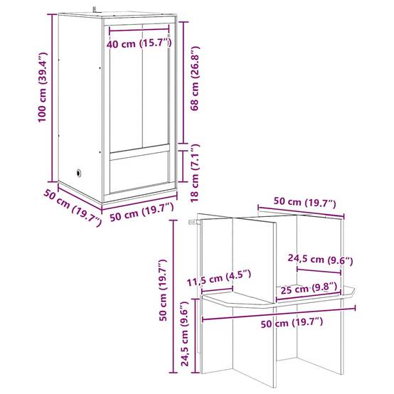 Vidaxl - Terrarium Marron 50 x 50 x 150 cm OSB vidaXL 3397889 - Image 3