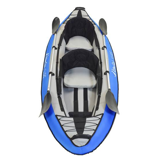 Kangui - KANGUI Canoë Kayak gonflable Bleu 1 à 2 places + pagaie + sac transport + pompe double action+ kit de réparation - Image 2
