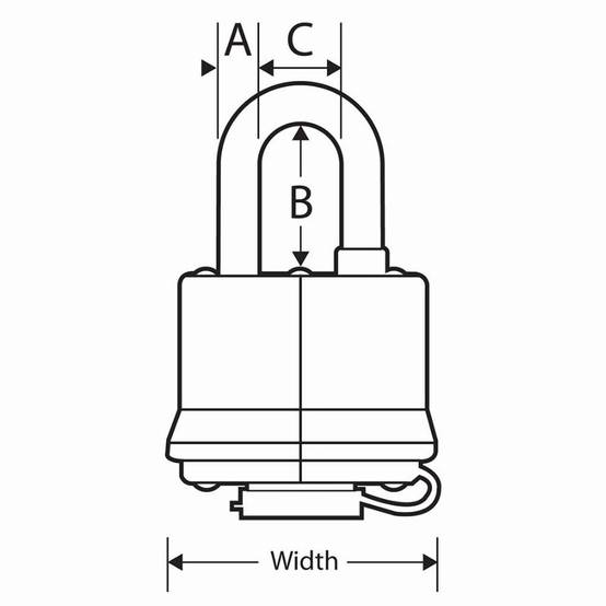 Masterlock - Cadenas en acier laminé à goupilles MASTERLOCK protection thermoplastique - 40 mm - 7804EURD - Image 4