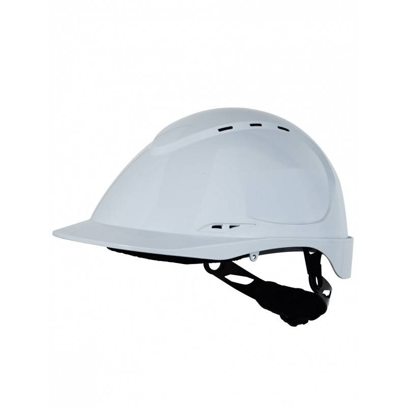 Casque de chantier aéré en A.B.S. SINGER - serrage par crémaillère - blanc - FORCEW