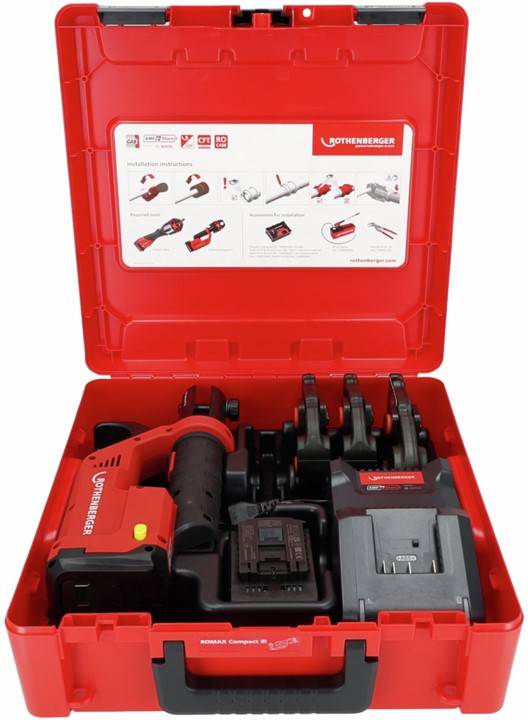 Rothenberger - Sertisseuse 18V ROMAX COMPACT III Set TH16-20-26 + 1 batterie 2Ah + chargeur EU - ROTHENBERGER - 1000004280 - Image 1