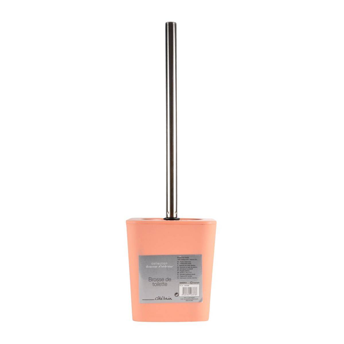 Paris Prix - Brosse WC Soft Touch "Vitamine" 39cm Corail - Image 2