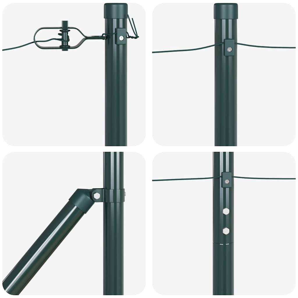 Poteau clôture acier galvanisé vert 160 x 3.2 cm, Poids :27.85kg - PANGIVO - Image 6