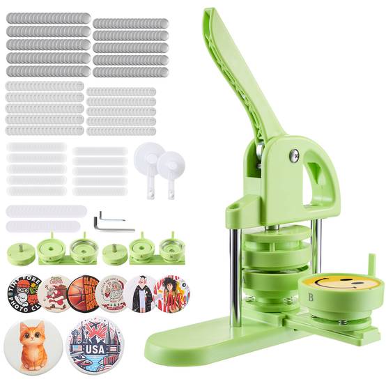 Vevor - VEVOR Machine à Badges Presse à Badges Épingles de 58/75 mm 200PCs Vert - Image 1