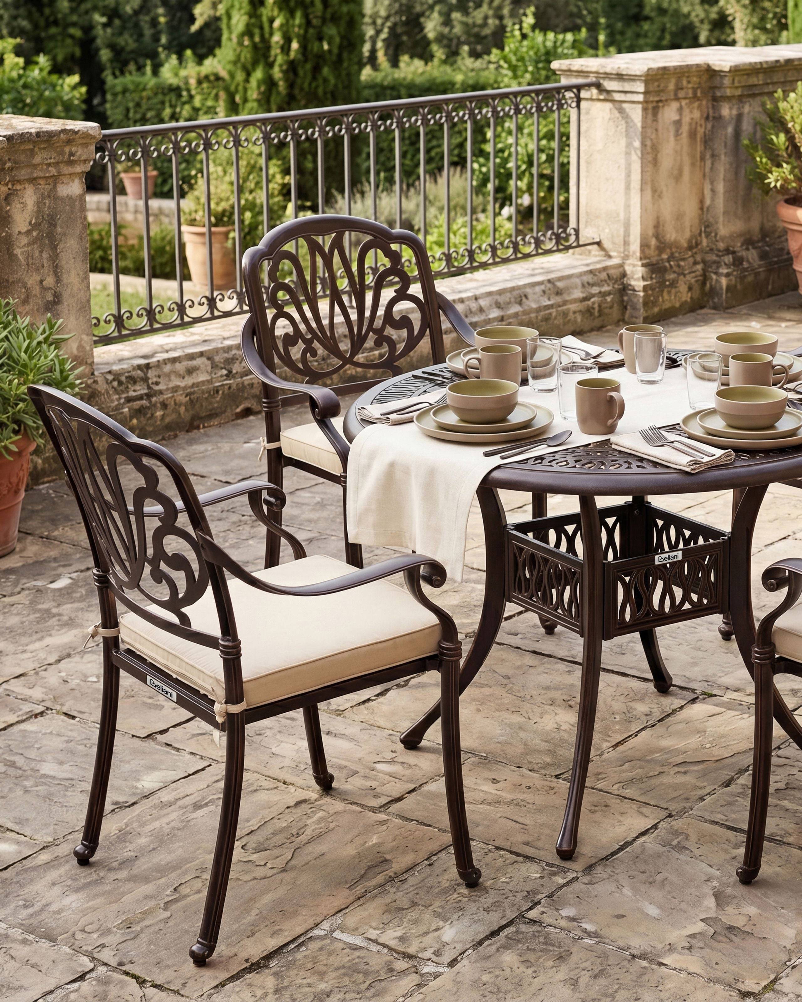 Beliani - Chaise de jardin Aluminium Marron foncé ANCONA - 68x65x97- Beliani - Image 1