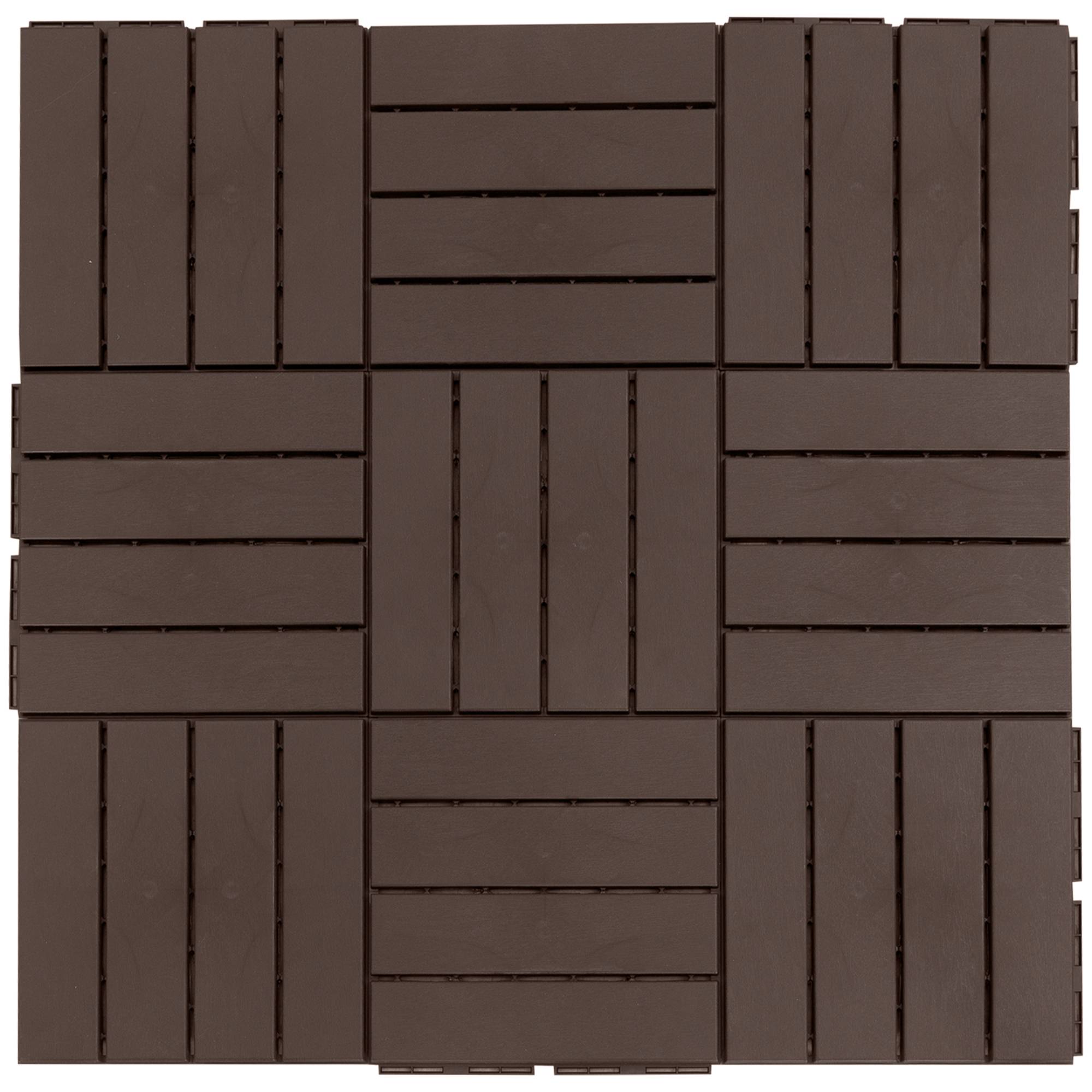 ComfortXL - Dalles de terrasse polypropylène 30 x 30 cm marron balcon jardin antidérapantes - ComfortXL Outdoor Living - Image 2