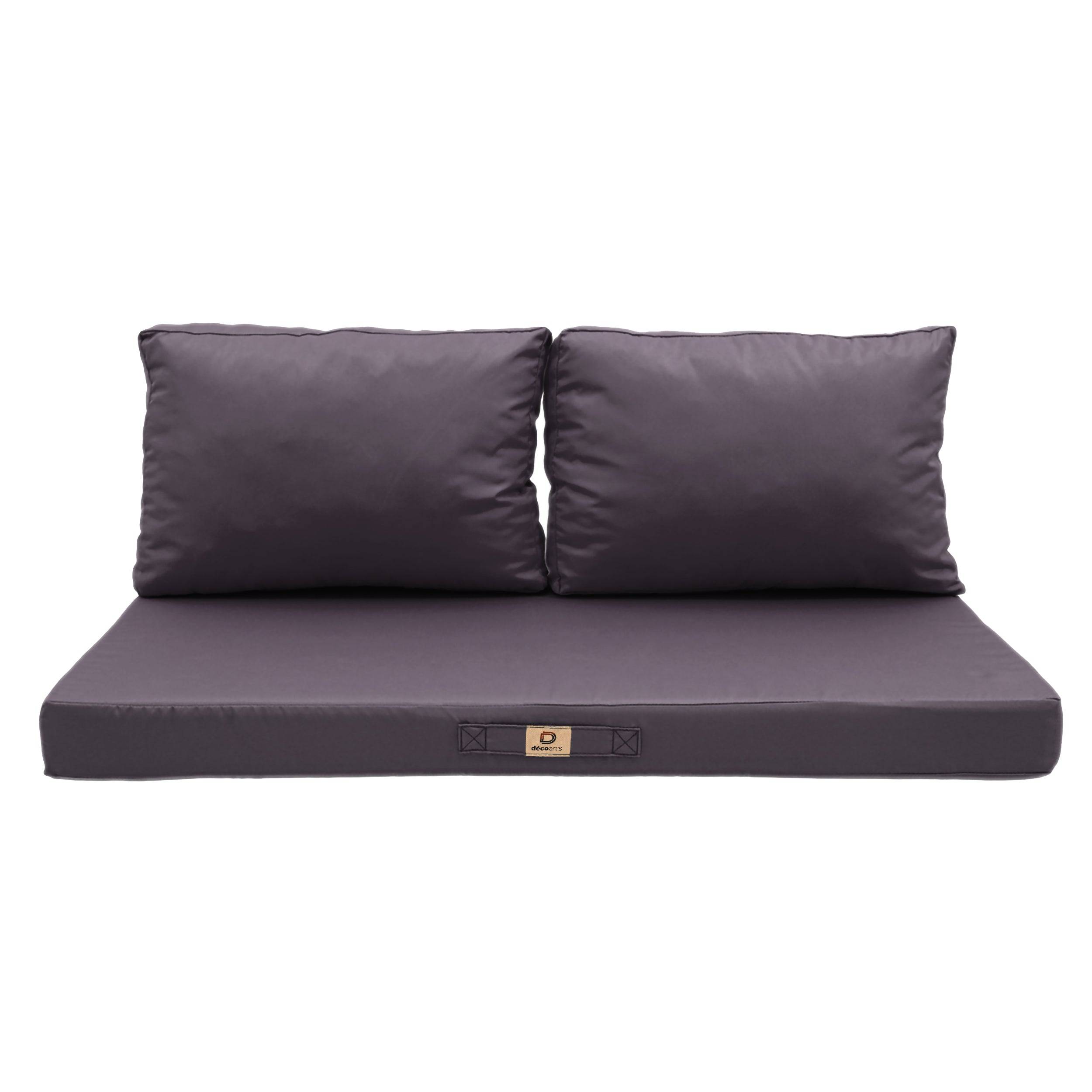 Coussins pour salon de jardin déhoussable 120x60cm Gris carbone - Déco arts - Image 3
