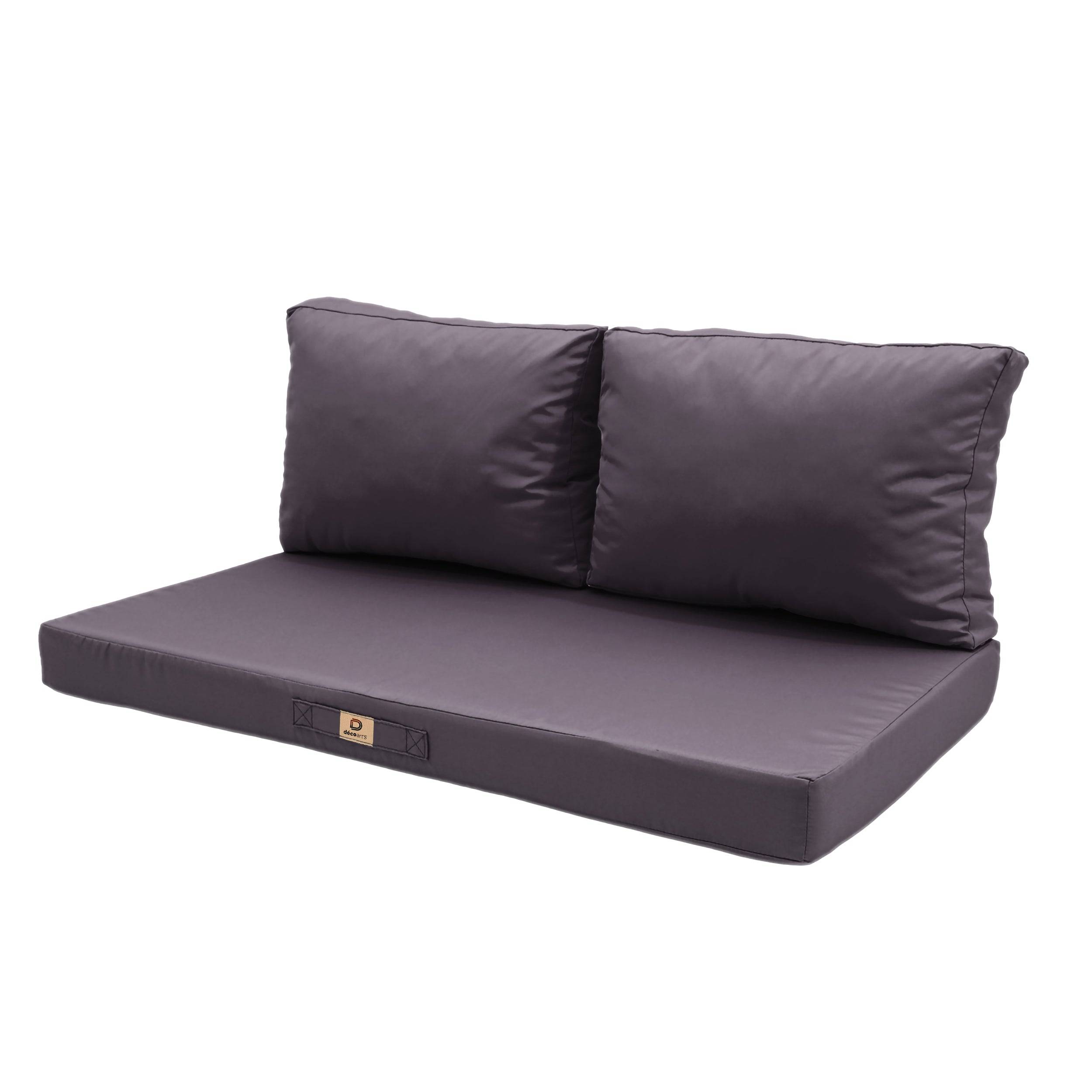 Coussins pour salon de jardin déhoussable 120x60cm Gris carbone - Déco arts - Image 1
