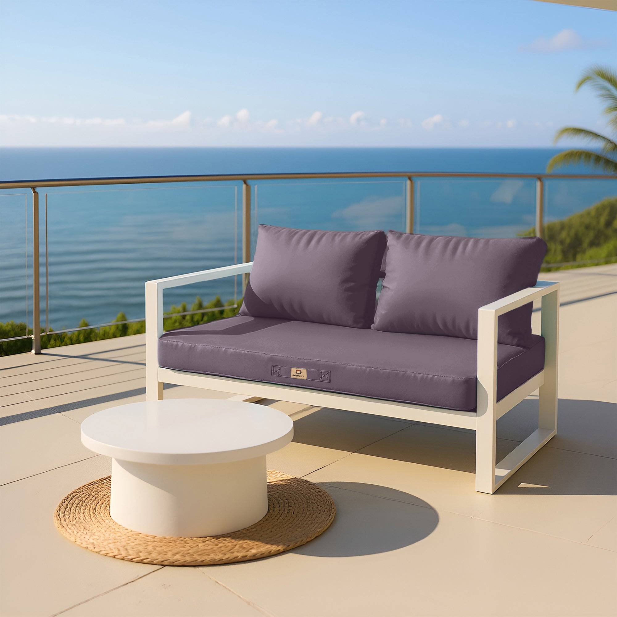 Coussins pour salon de jardin déhoussable 120x60cm Gris carbone - Déco arts - Image 2