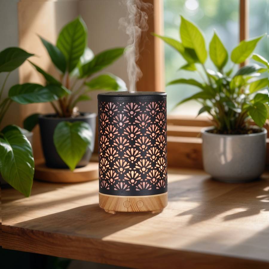 Zen'Arôme Diffuseur Aromathérapie avec Télécommande Sofia - Éclairage Led Personnalisable - Coque en Métal avec Motif Original - Image 1