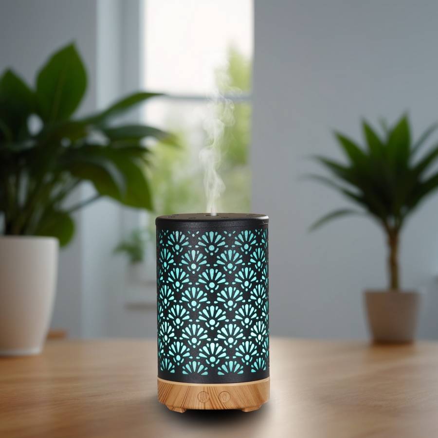 Zen'Arôme Diffuseur Aromathérapie avec Télécommande Sofia - Éclairage Led Personnalisable - Coque en Métal avec Motif Original - Image 2