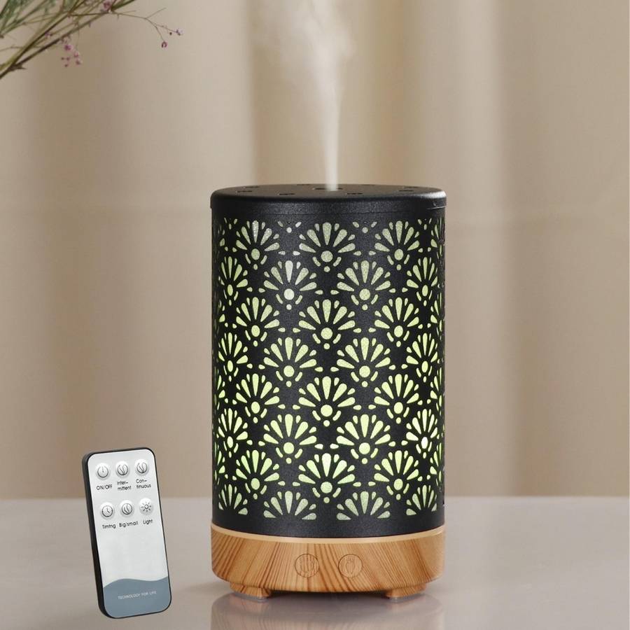 Zen'Arôme Diffuseur Aromathérapie avec Télécommande Sofia - Éclairage Led Personnalisable - Coque en Métal avec Motif Original - Image 5