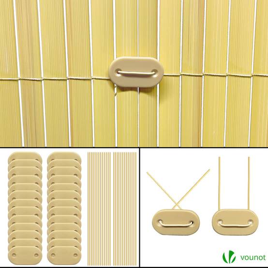 Canisse PVC brise vue ultra renforce avec attaches de fixation 80x500cm beige - Image 7