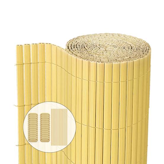 Canisse PVC brise vue ultra renforce avec attaches de fixation 80x500cm beige - Image 1