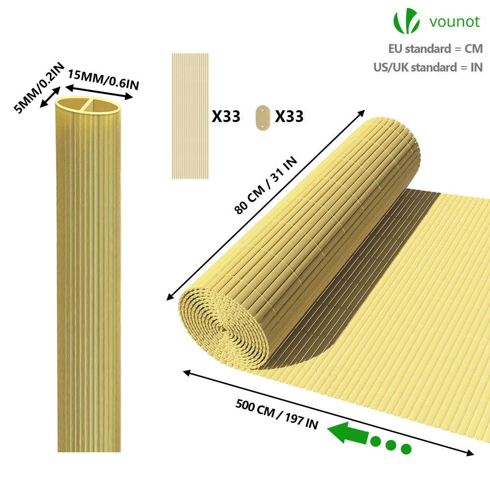 Canisse PVC brise vue ultra renforce avec attaches de fixation 80x500cm beige - Image 5